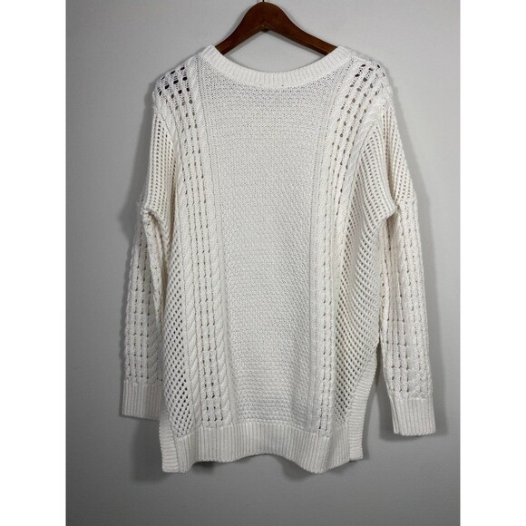 Express White Cable Knit Chunky Sweater – Size Small - Picture 2 of 6